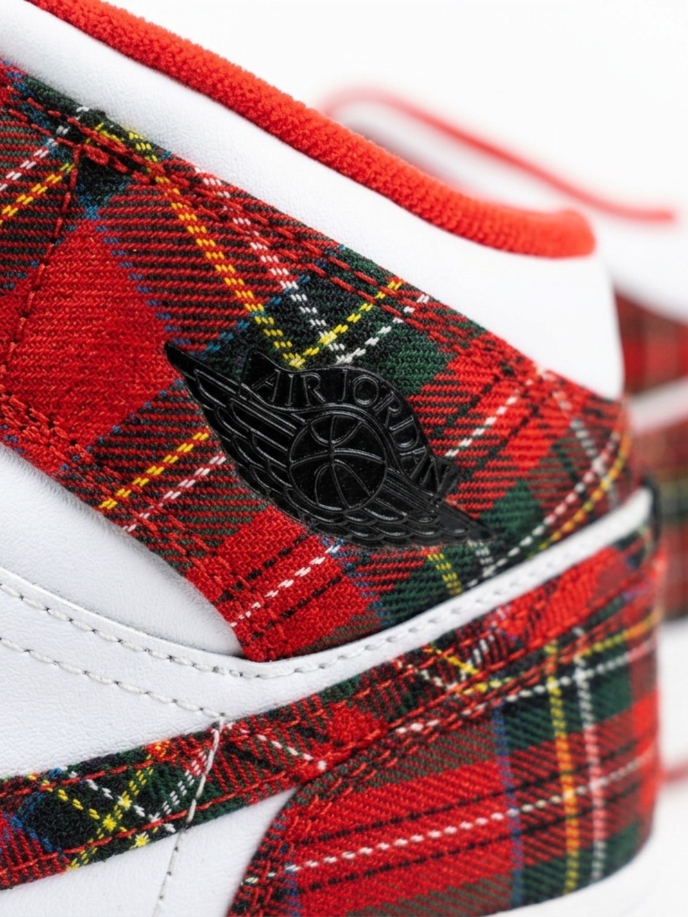 Jordan 1 Mid White Plaid (GS)- Nike Air Jordan- Great Condition! 7Y 🔥👟 - Picture 4 of 6